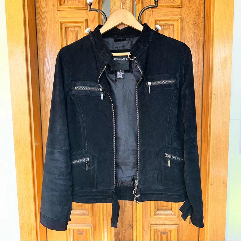 Neutral Zone genuine leather suede jacket coat size S - Picture 2 of 9